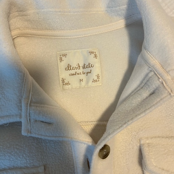 Altar’d State Cream Button Up Sherpa Jacket - Picture 3 of 3